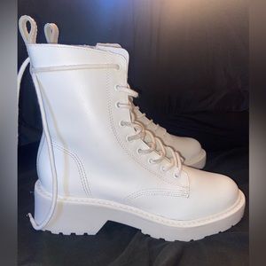 White Steve Madden Combat Boots NWT